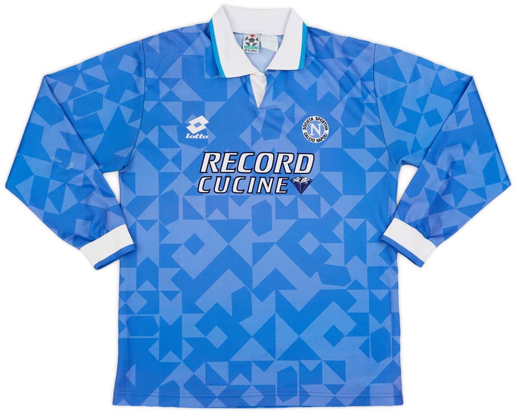 1994-96 Napoli Home L/S Shirt - 8/10 - (L)