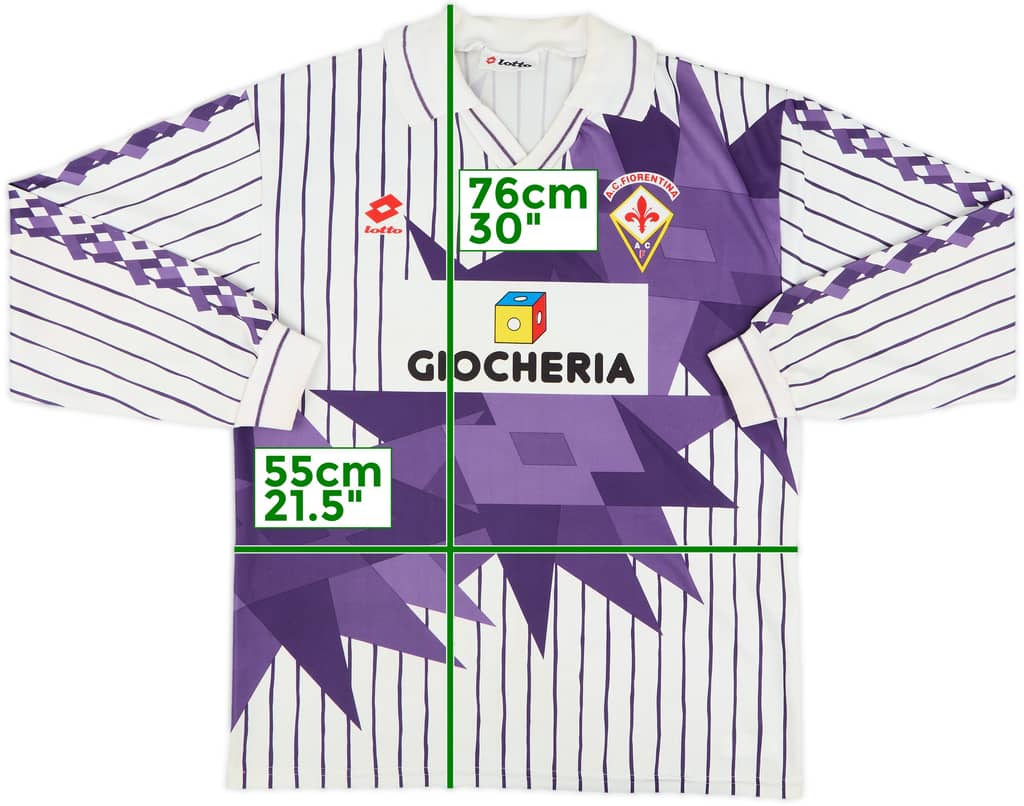 1991-92 Fiorentina Away L/S Shirt - 6/10 - (XL)