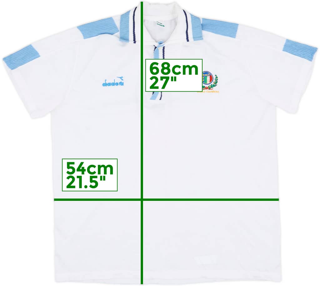 1988-90 Italy 'World Champions' Diadora Polo Shirt - 9/10 - (L)