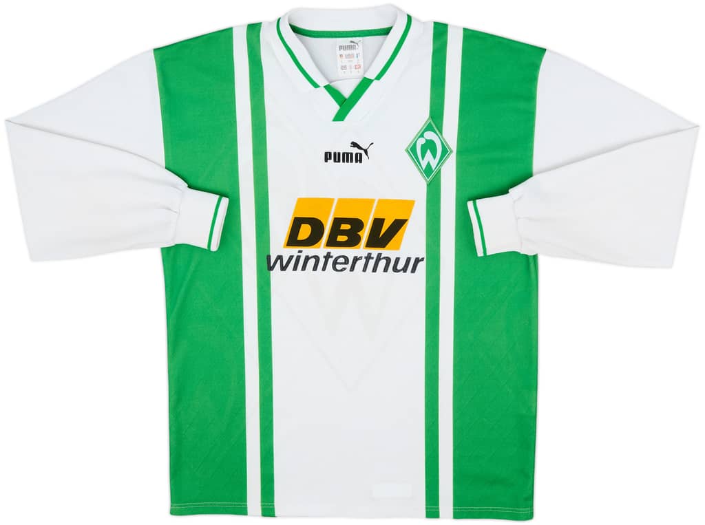 1996-97 Werder Bremen Home L/S Shirt - 9/10 - (S)