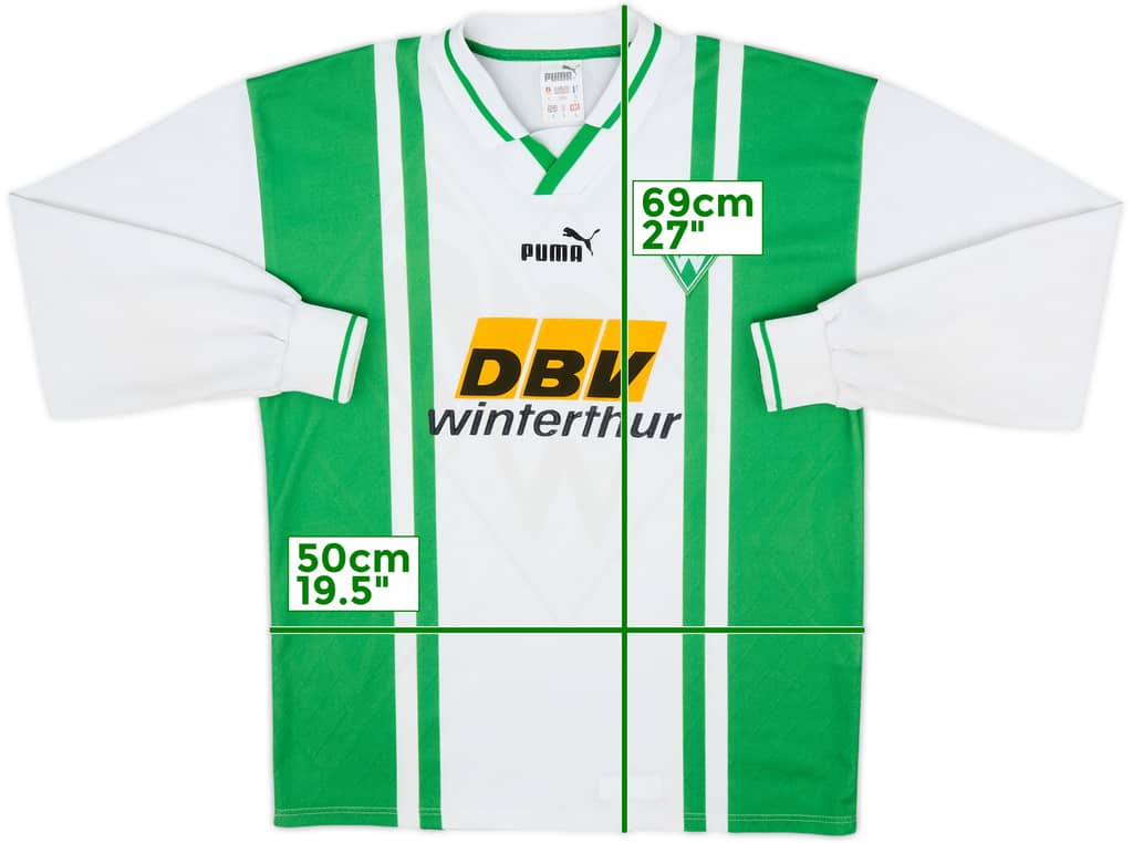 1996-97 Werder Bremen Home L/S Shirt - 9/10 - (S)