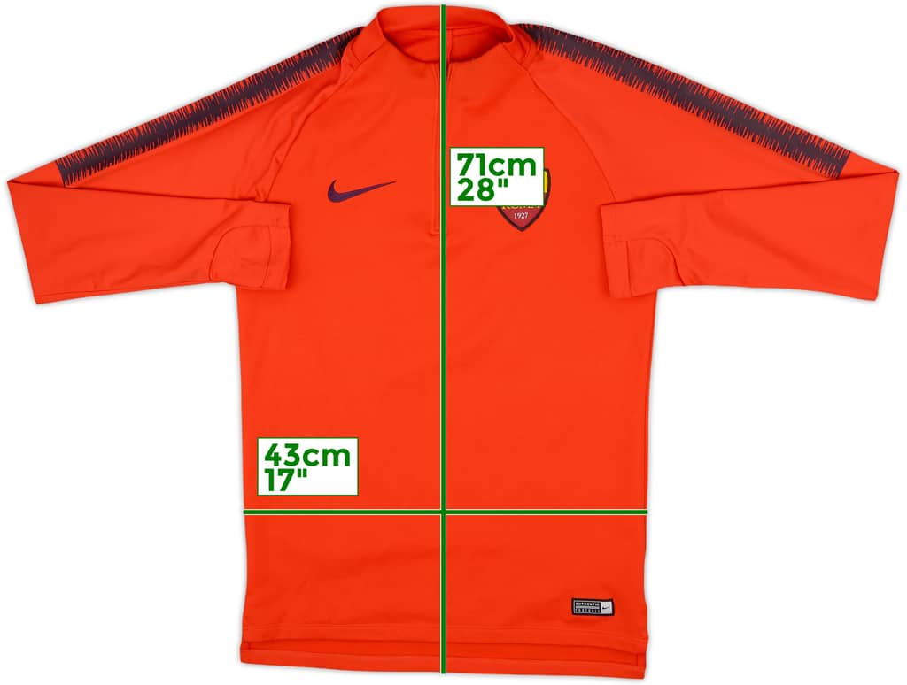 2018-19 Roma Nike 1/4 Zip Squad Drill Top - 8/10 - (S)