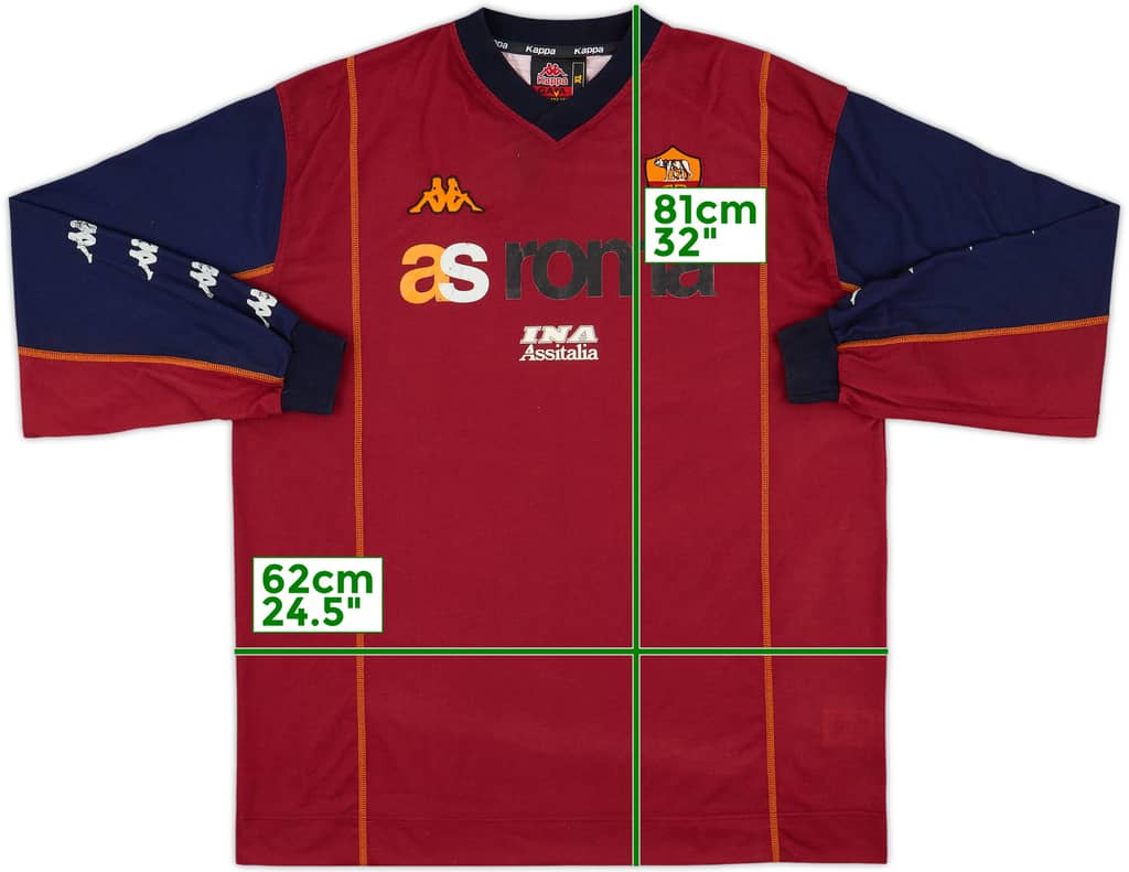 2000-01 Roma Kappa Training L/S Shirt - 6/10 - (XL)