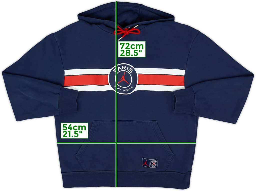 2021-22 Paris Saint-Germain Jordan Hooded Sweat Top - 7/10 - (L)