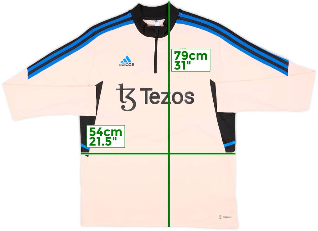 2022-23 Manchester United adidas 1/4 Zip Drill Top - 10/10 - (L)