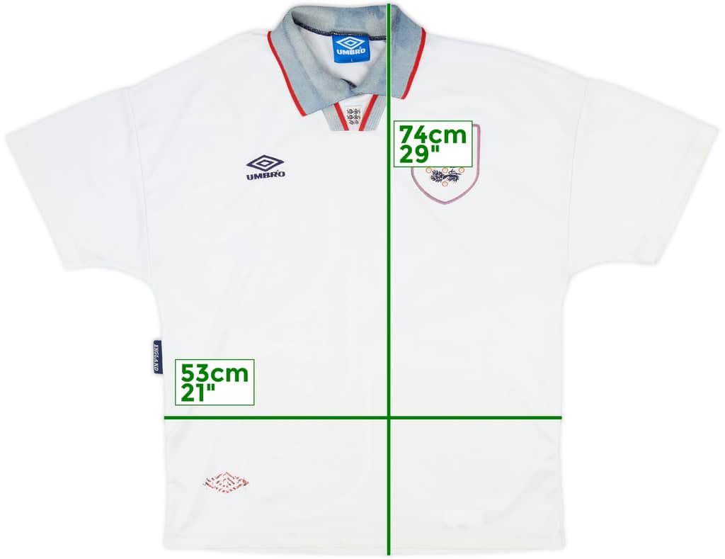 1993-95 England Home Shirt - 4/10 - (L)