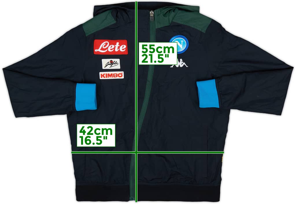 2018-19 Napoli Kappa Hooded Track Jacket - 7/10 - (M.Boys)