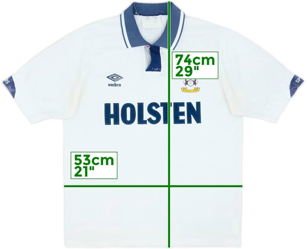 1991-93 Tottenham Home Shirt - 6/10 - (L)