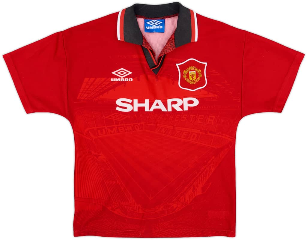 1994-96 Manchester United Home Shirt - 8/10 - (L.Boys)