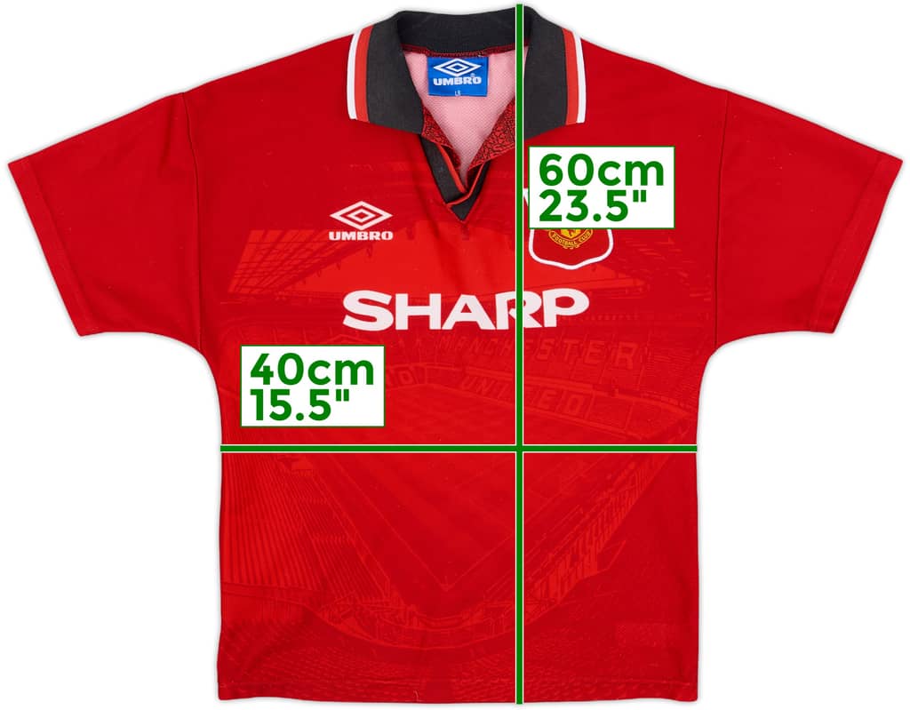 1994-96 Manchester United Home Shirt - 8/10 - (L.Boys)