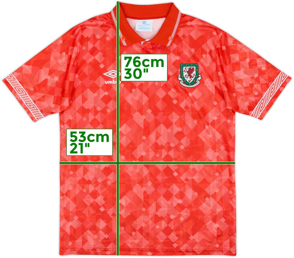1990-92 Wales Home Shirt - 8/10 - (M)