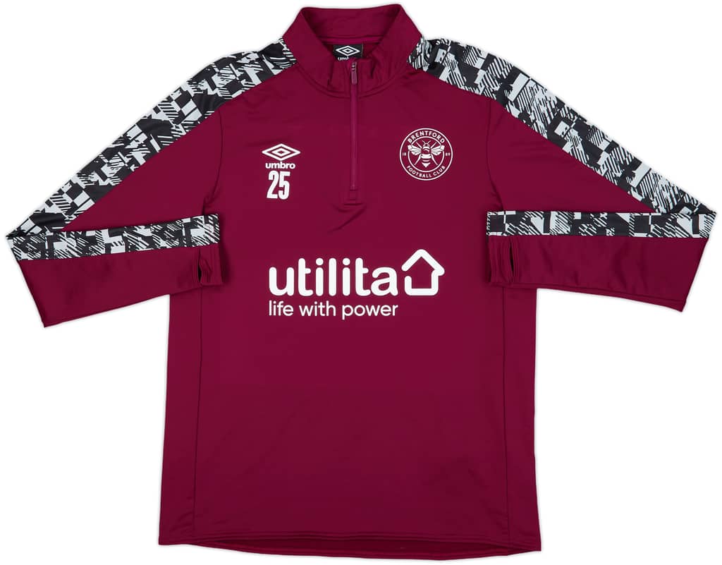 2020-21 Brentford Player Issue Umbro 1/4 Zip Track Top #25 - 10/10 - (L)
