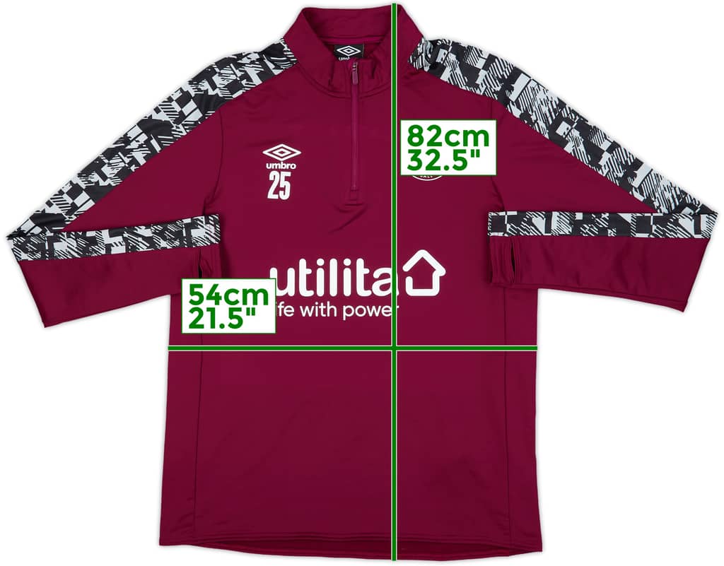 2020-21 Brentford Player Issue Umbro 1/4 Zip Track Top #25 - 10/10 - (L)