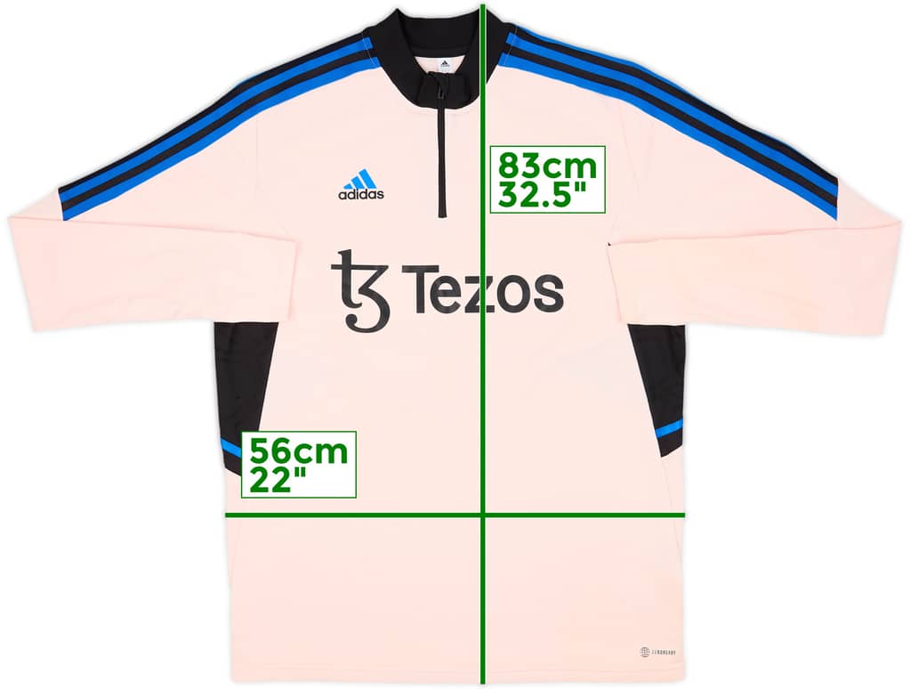 2022-23 Manchester United adidas 1/4 Zip Drill Top - 8/10 - (L)