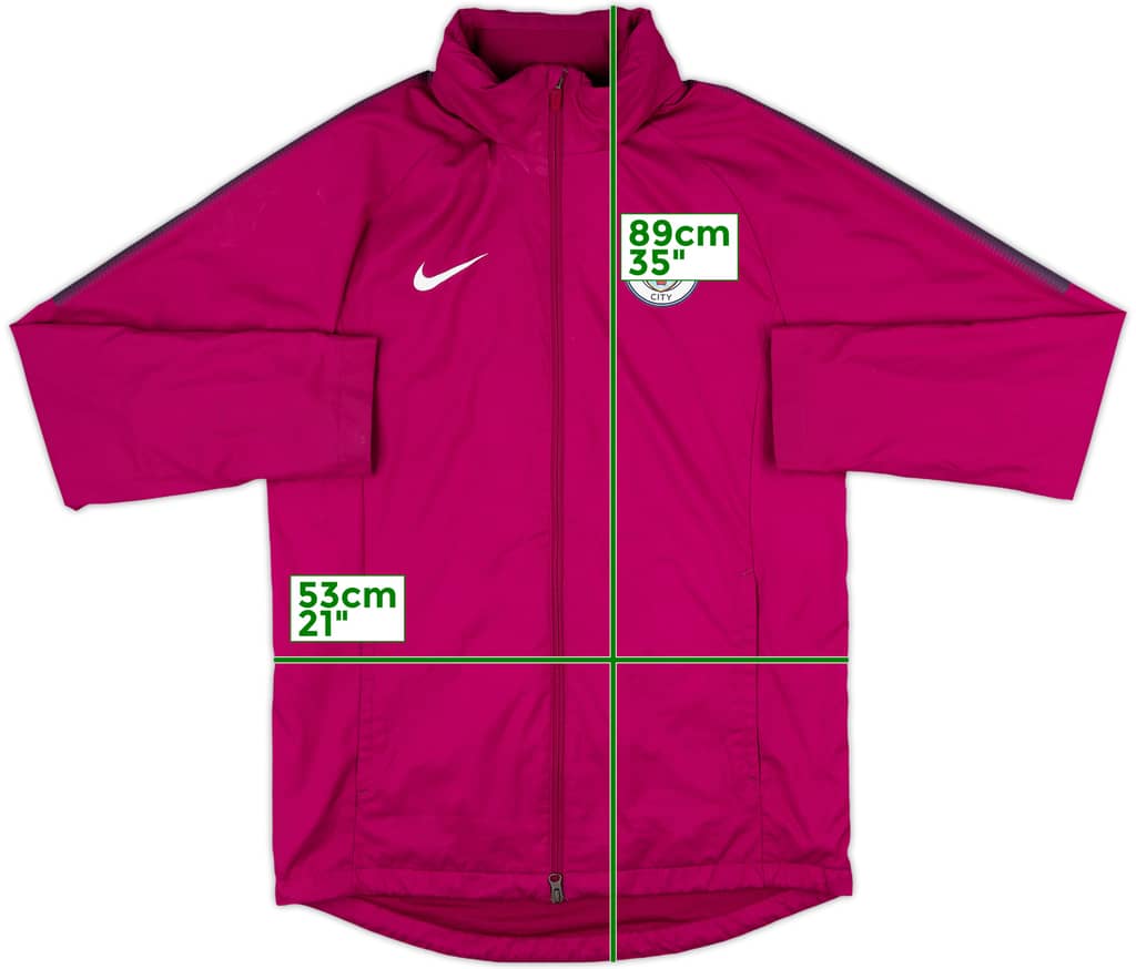 2017-18 Manchester City Nike Hooded Rain Jacket - 7/10 - (M)
