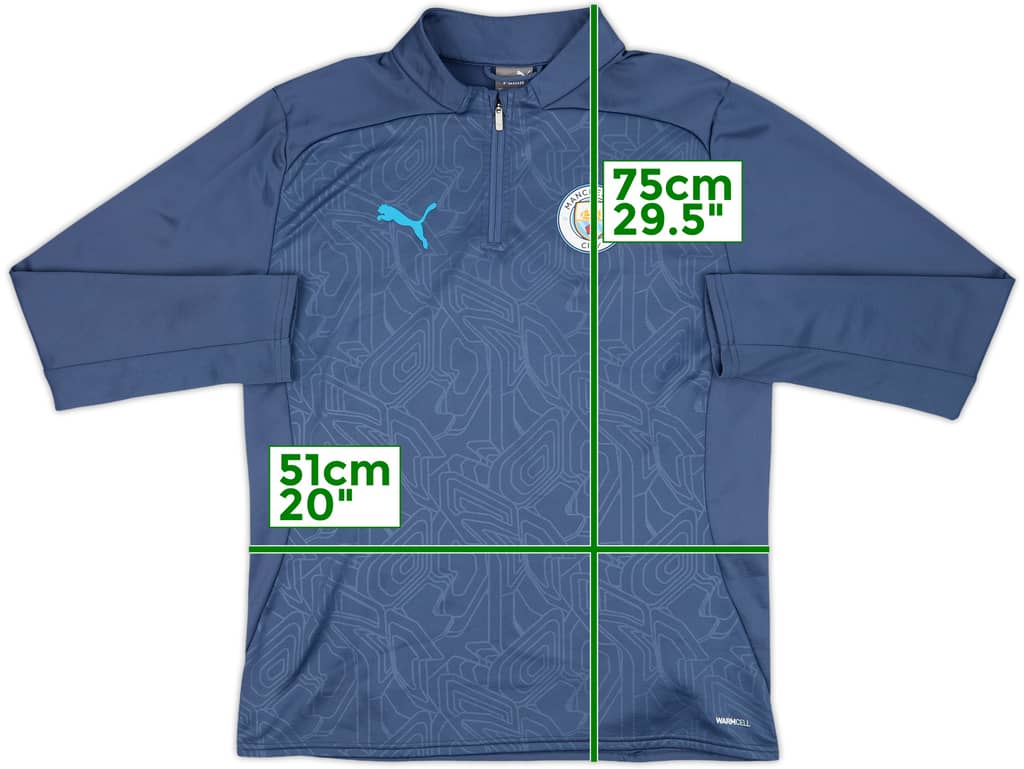 2021-22 Manchester City Puma 1/4 Zip Drill Top - 9/10 - (M)