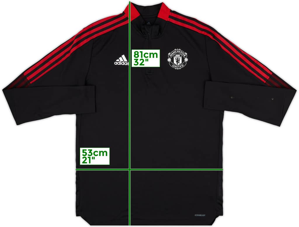 2021-22 Manchester United adidas 1/4 Zip Drill Top - 7/10 - (L)