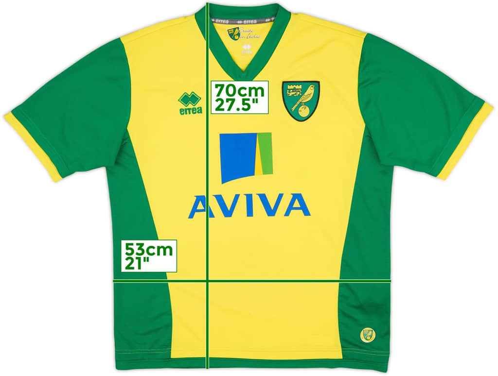 2013-14 Norwich Home Shirt - 8/10 - (L)