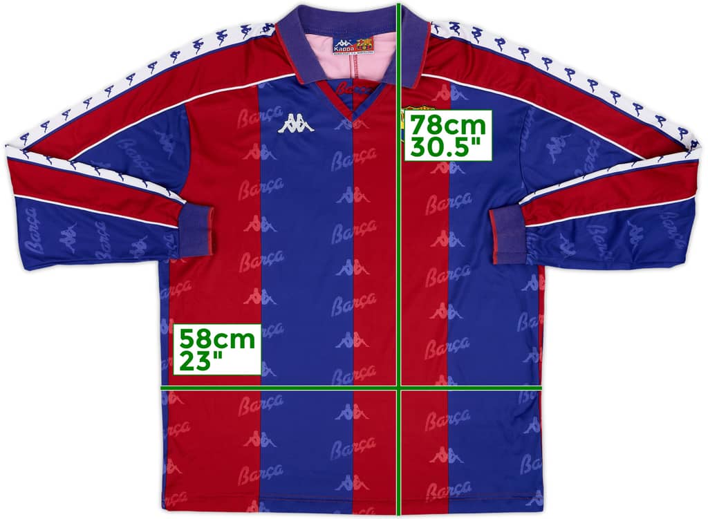 1992-95 Barcelona Home L/S Shirt - 8/10 - (L)