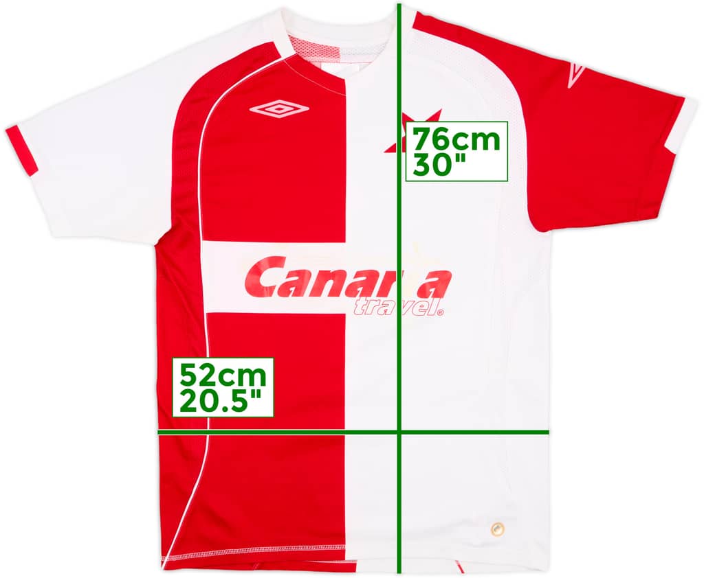 2007-08 Slavia Prague Home Shirt - 5/10 - (L)