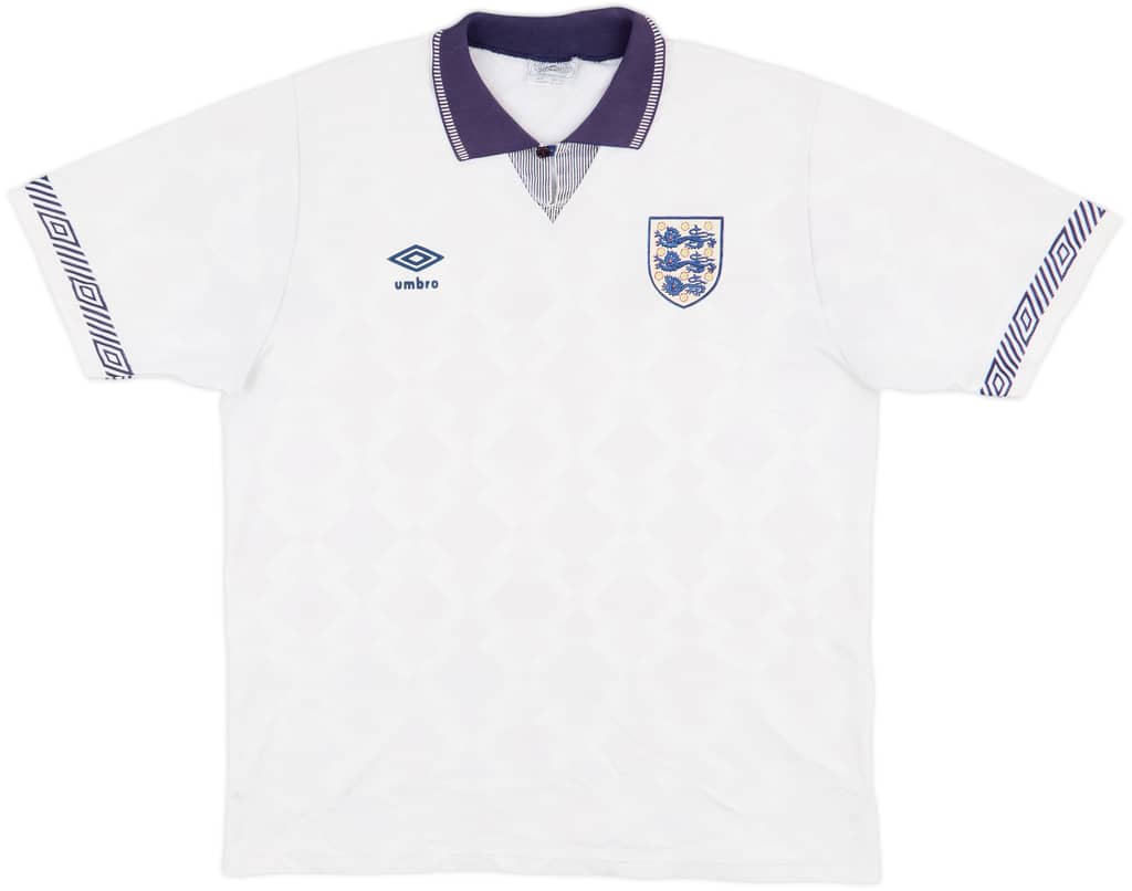 1990-92 England Home Shirt - 8/10 - (L)