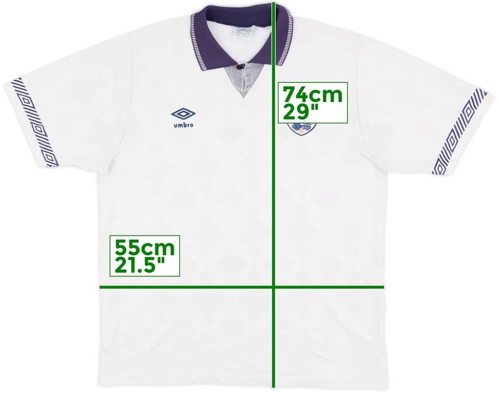 1990-92 England Home Shirt - 8/10 - (L)