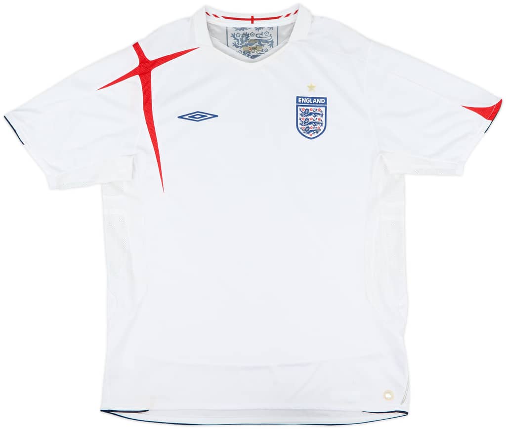 2005-07 England Home Shirt - 5/10 - (XL)