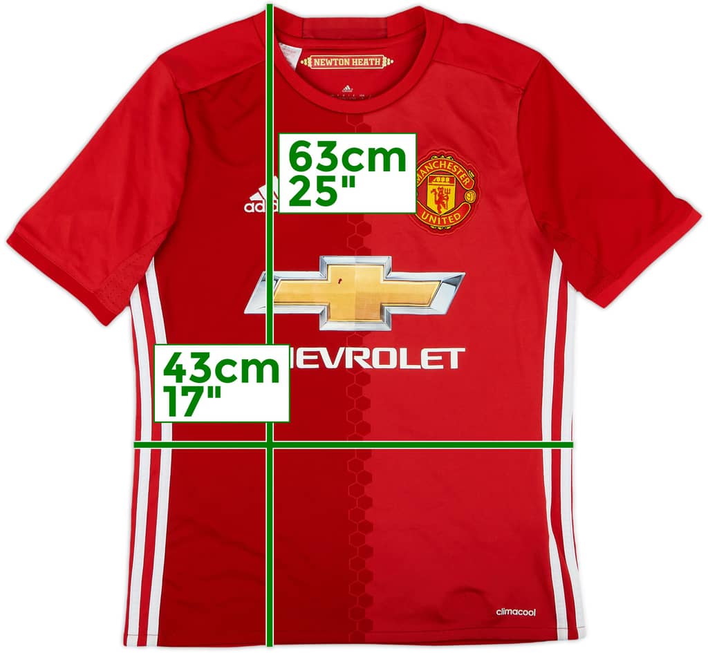 2016-17 Manchester United Home Shirt - 5/10 - (L.Boys)