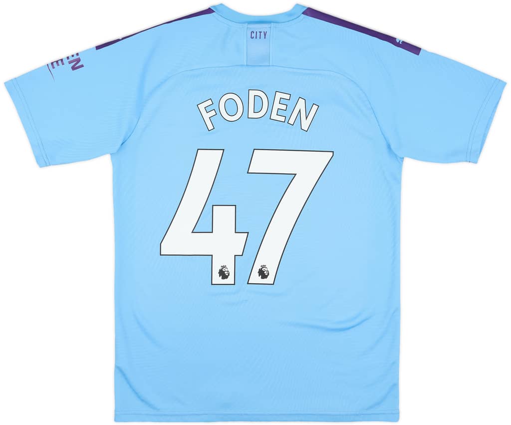 2019-20 Manchester City Home Shirt Foden #47 - 9/10 - (M)