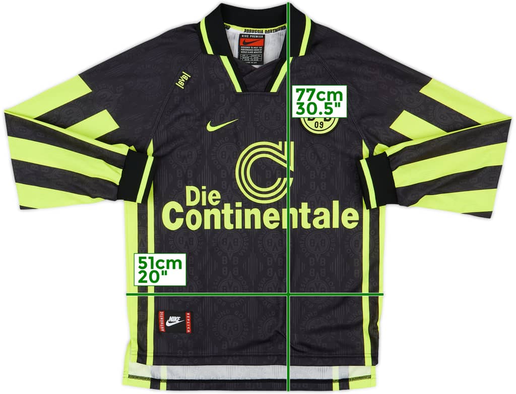 1996-97 Borussia Dortmund Away L/S Shirt - 9/10 - (S)