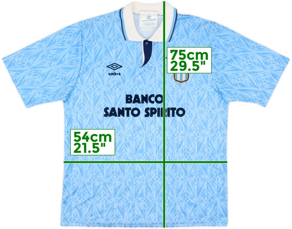 1991-92 Lazio Home Shirt - 8/10 - (L)