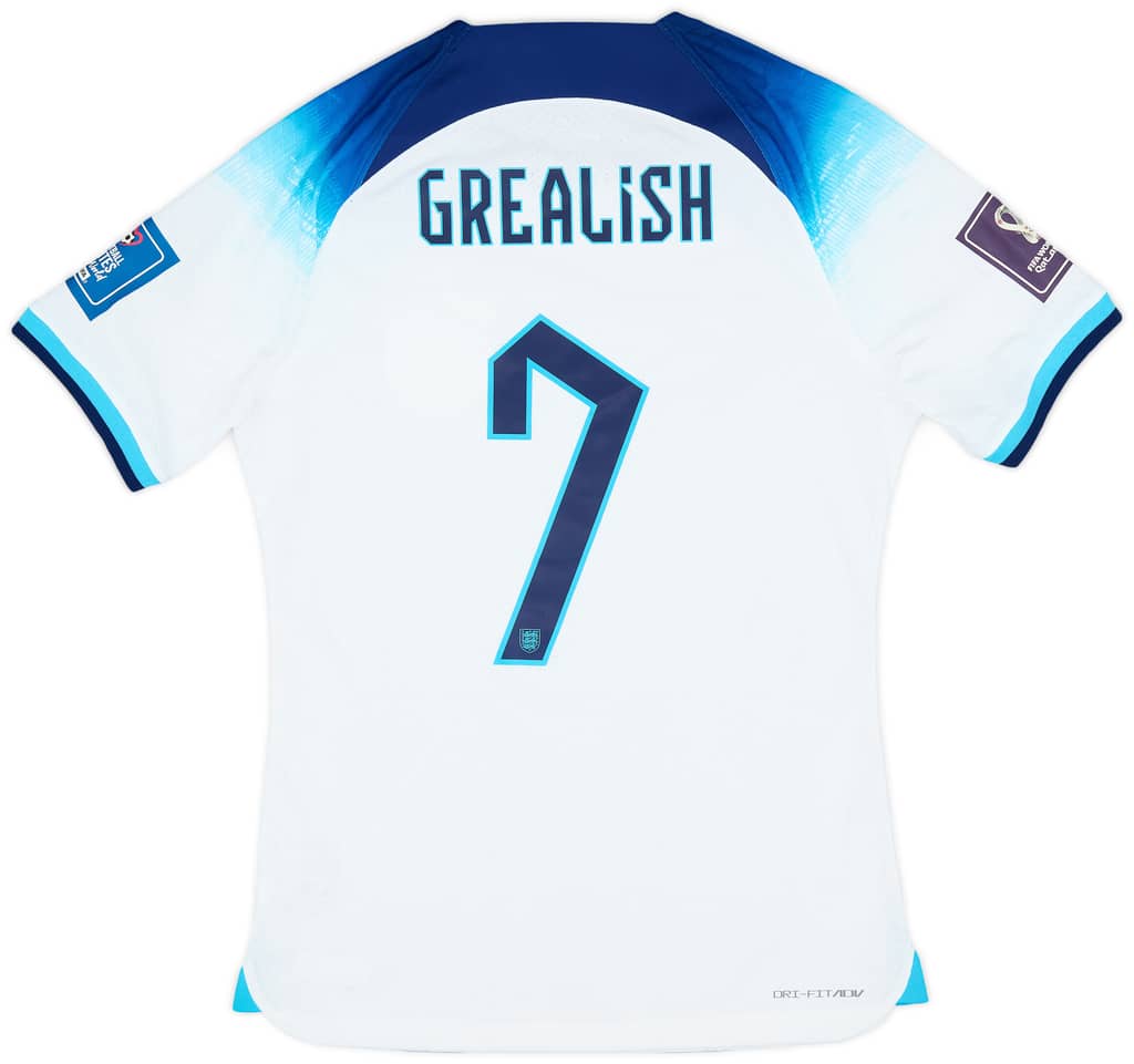 2022-23 England Player Issue World Cup Home Shirt Grealish #7 - 8/10 - (M)