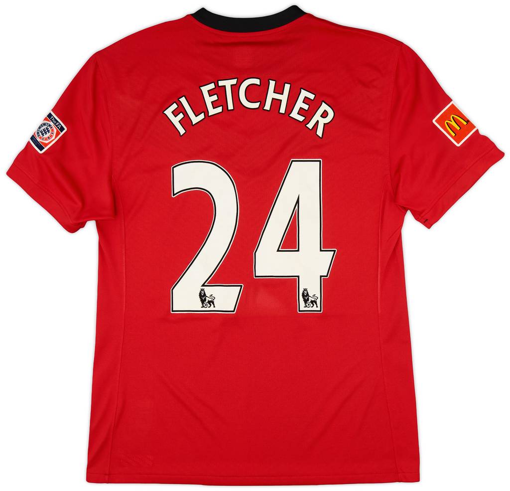 2009-10 Manchester United Match Issue Community Shield Signed Home Shirt Fletcher #24