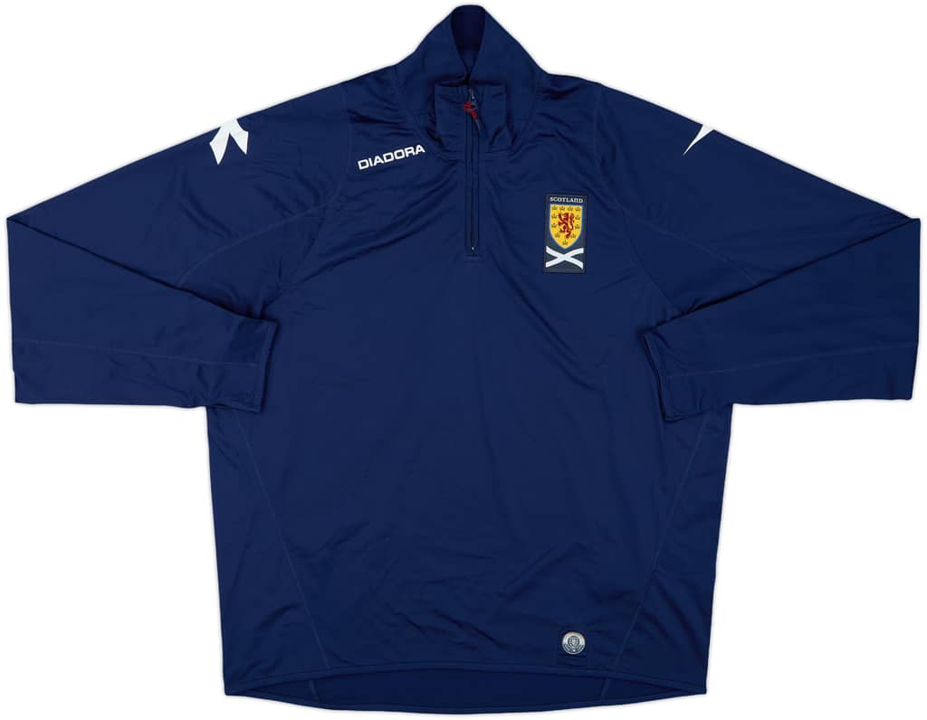 2007-08 Scotland Diadora 1/4 Zip Drill Top - 10/10 - (L)