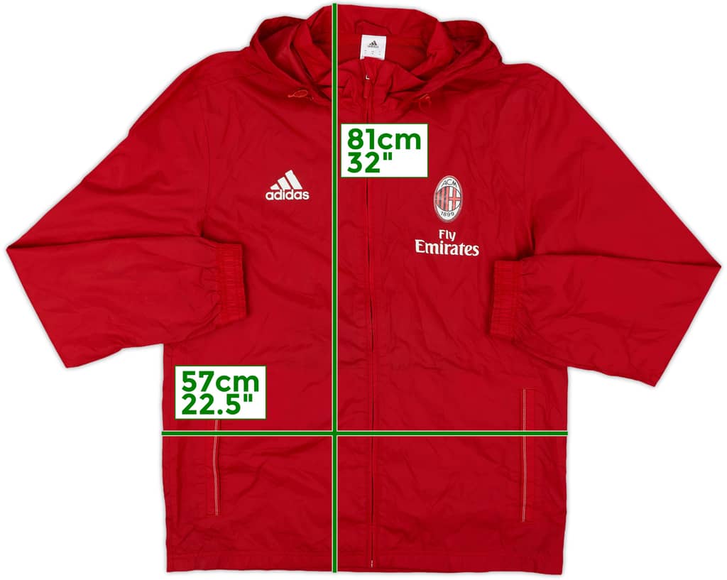 2015-16 AC Milan adidas Hooded Rain Jacket - 6/10 - (M)