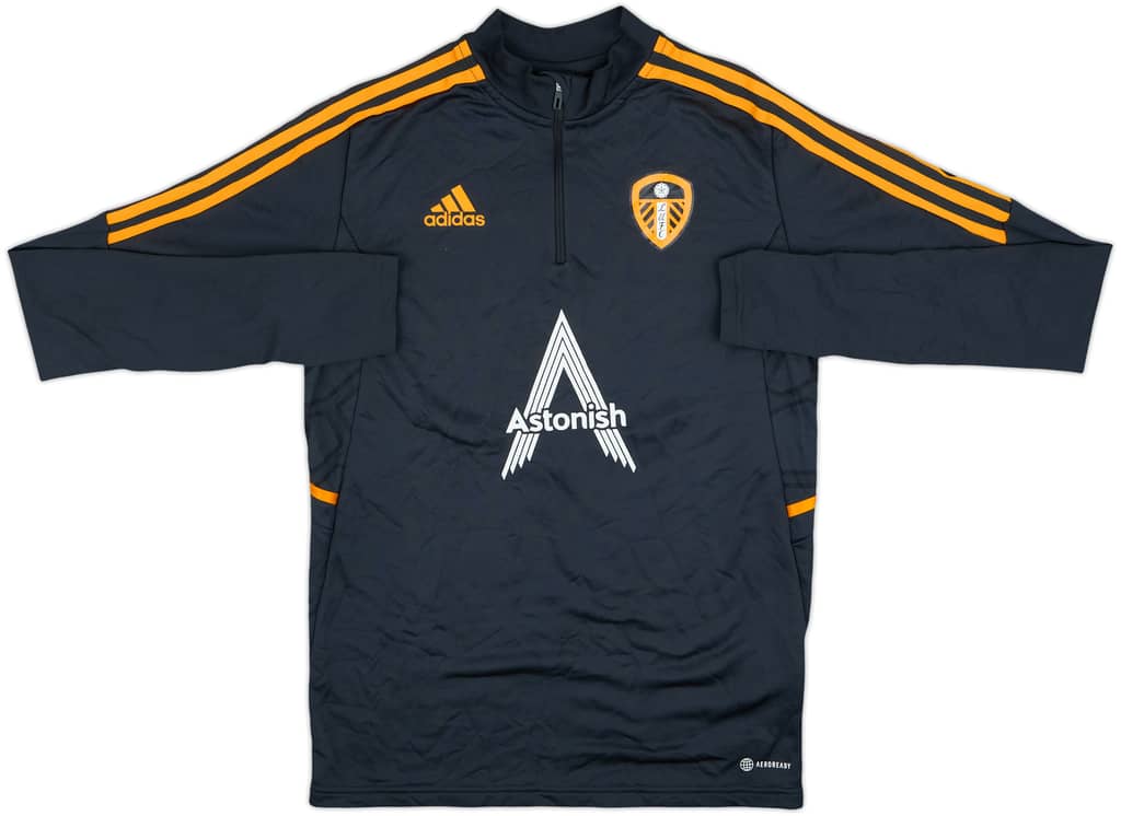 2022-23 Leeds United adidas 1/4 Zip Drill Top - 7/10 - (XS)