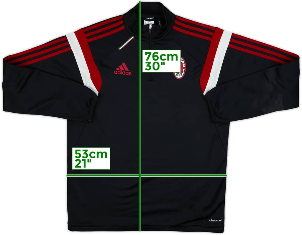2014-15 AC Milan adidas 1/4 Zip Training Top - 8/10 - (M)
