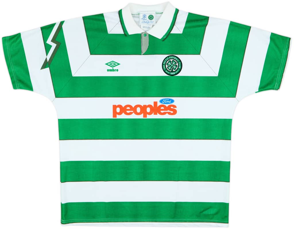 1991-92 Celtic Home Shirt - 8/10 - (XL)