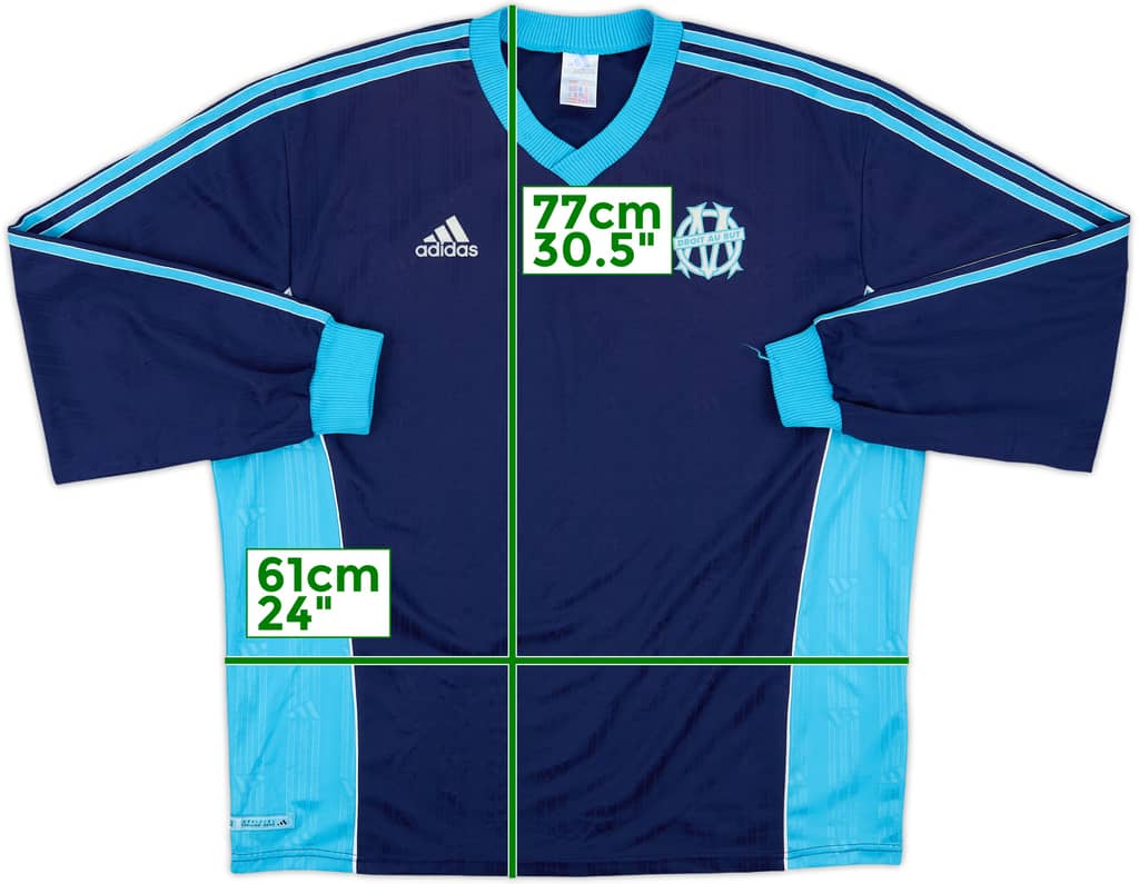 1999-00 Olympique Marseille adidas Training L/S Shirt - 8/10 - (XL)