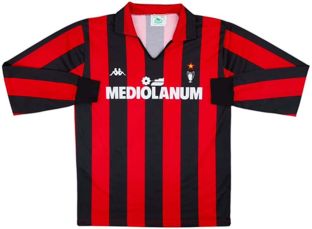 1989-90 AC Milan Home L/S Shirt - 9/10 - (M)