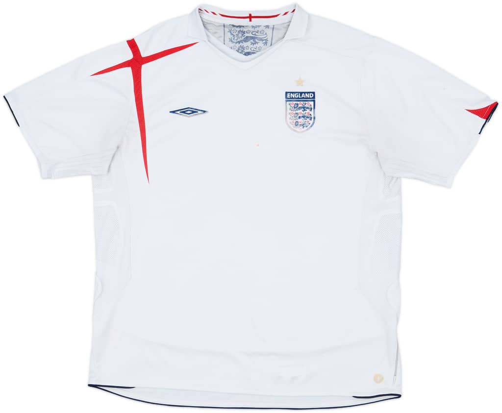 2005-07 England Home Shirt - 4/10 - (XL)