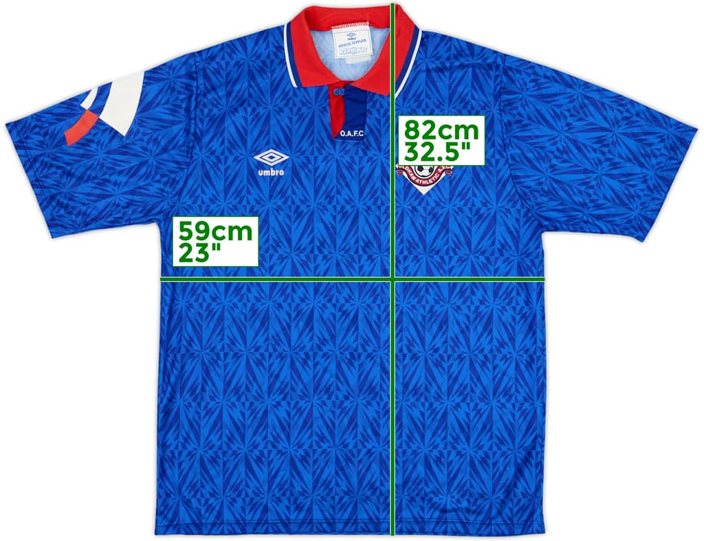 1991-93 Oldham Athletic Home Shirt - 8/10 - (XL)