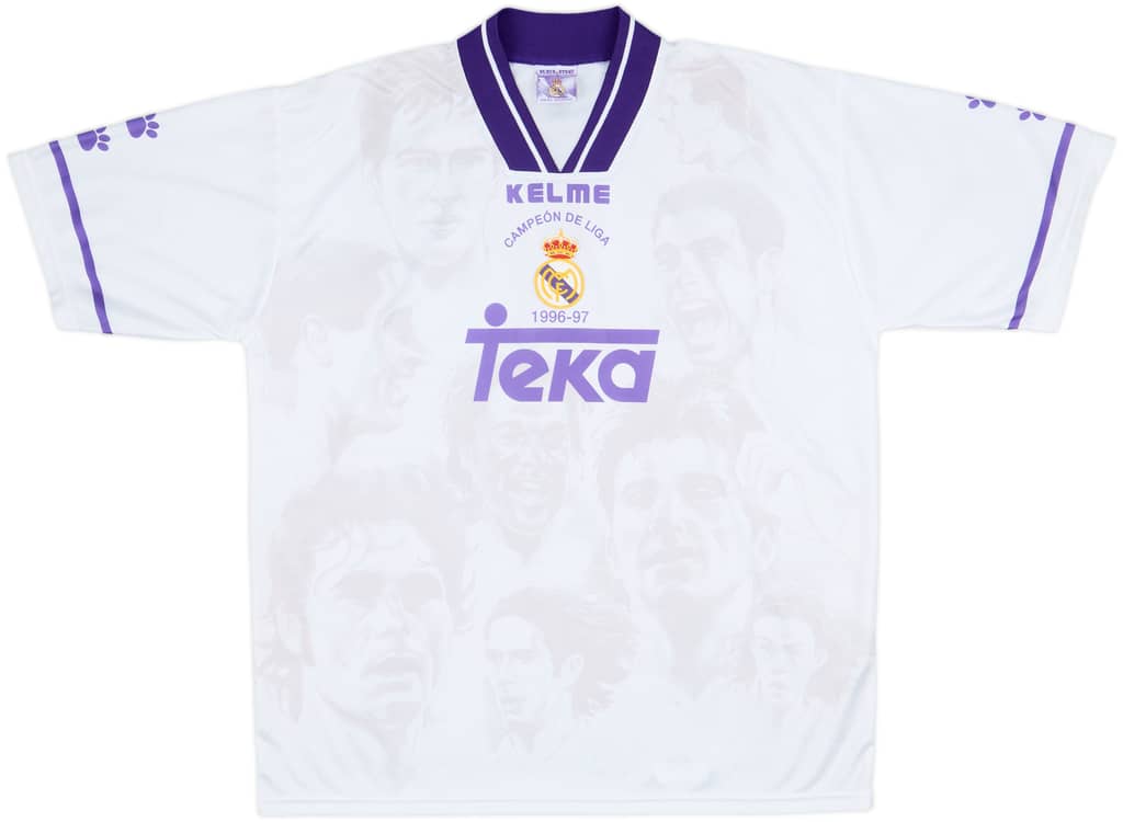 1996-97 Real Madrid Kelme 'Campeon de Liga' Shirt - 9/10 - (XXL)
