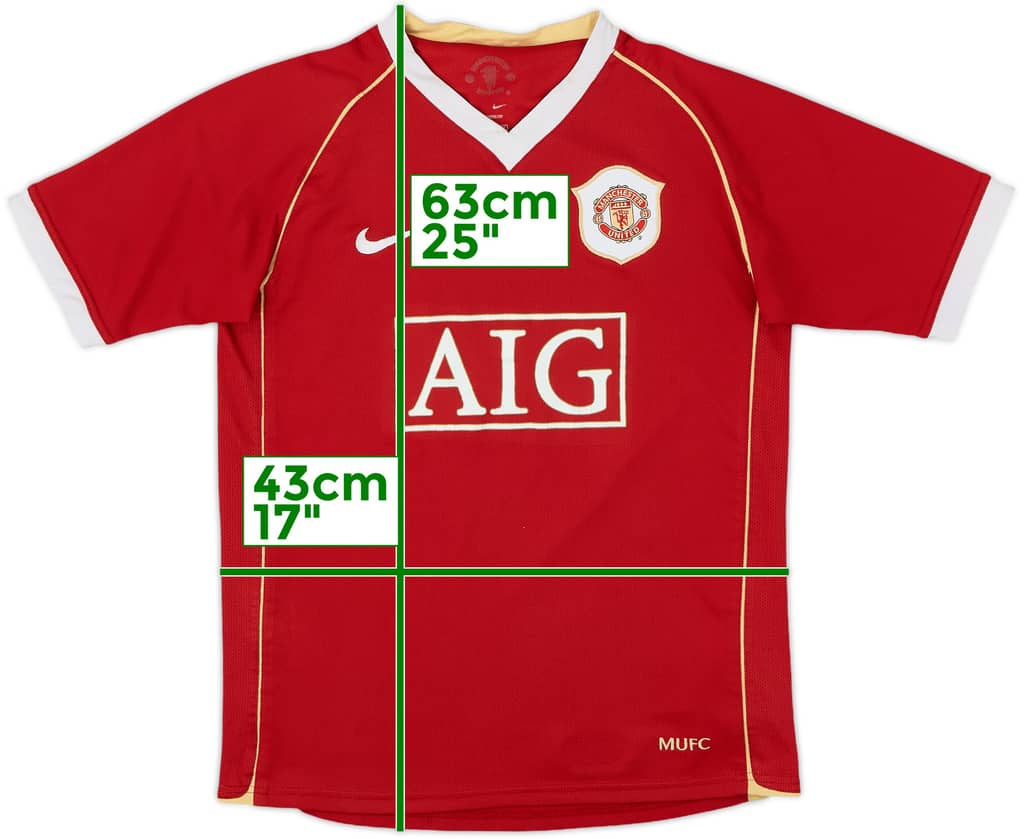 2006-07 Manchester United Home Shirt - 5/10 - (L.Boys)