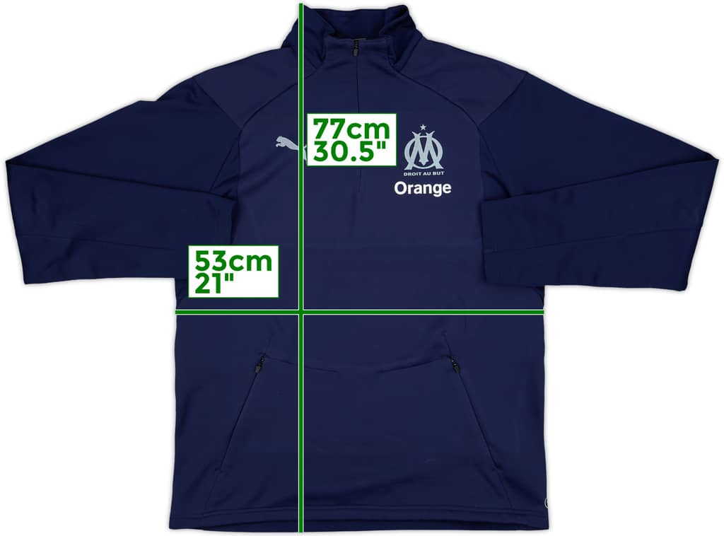 2018-19 Olympique Marseille Puma 1/4 Zip Drill Top - 8/10 - (M)