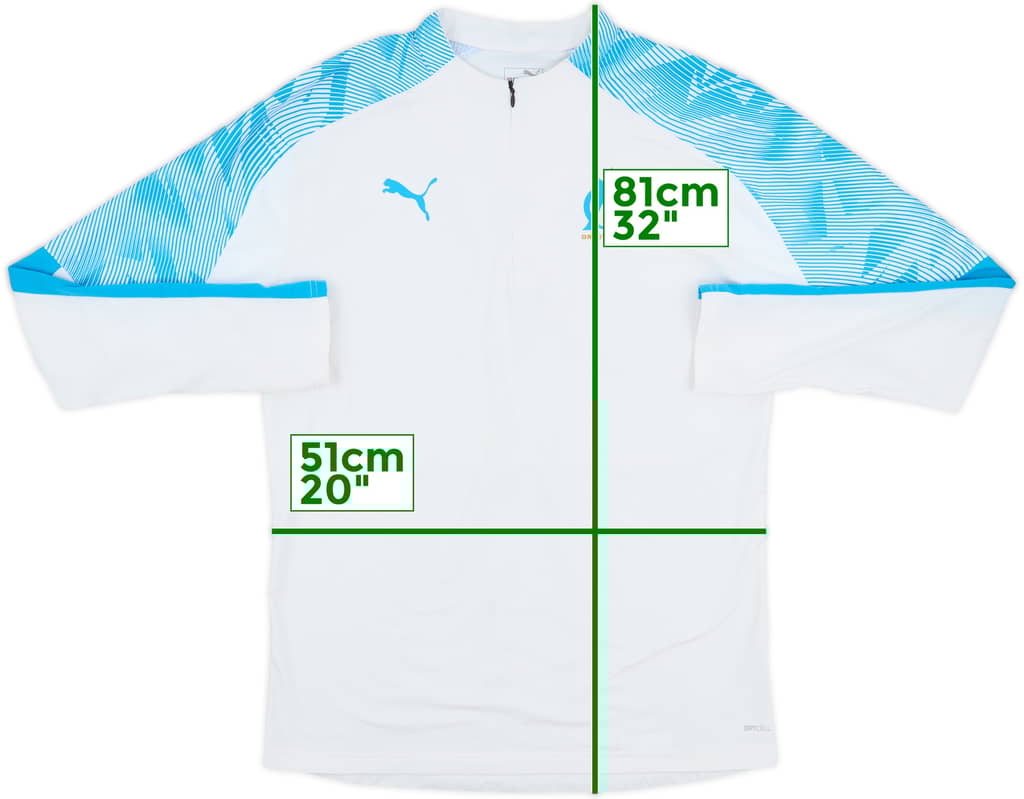 2018-19 Olympique Marseille Puma 1/4 Zip Drill Top - 8/10 - (L)