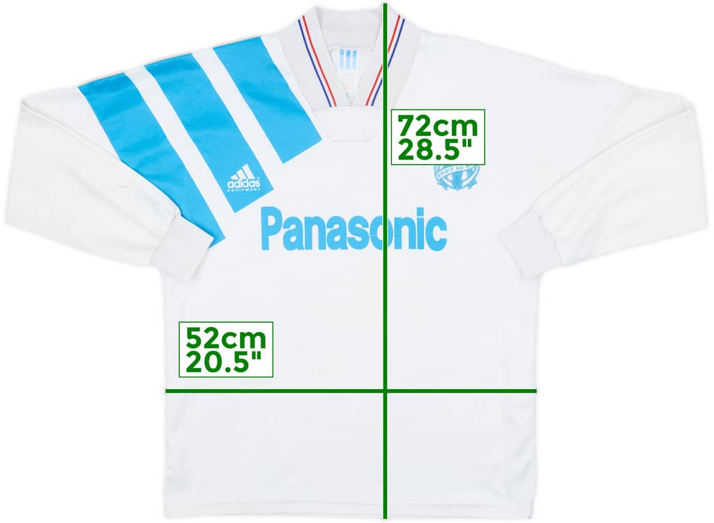 1991-92 Olympique Marseille Home L/S Shirt - 6/10 - (M)