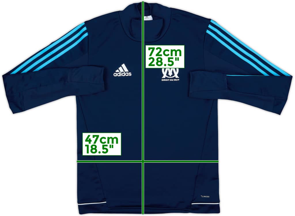 2017-18 Olympique Marseille adidas Sweat Top - 9/10 - (S)