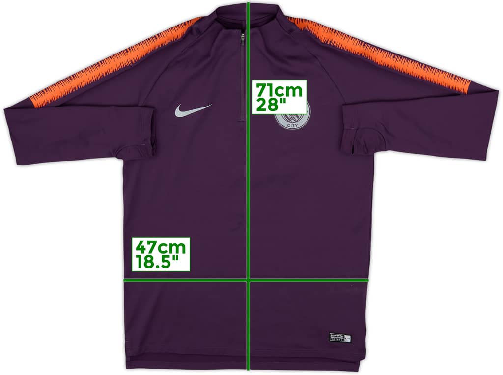 2018-19 Manchester City Nike 1/4 Zip Training Top - 7/10 - (M)