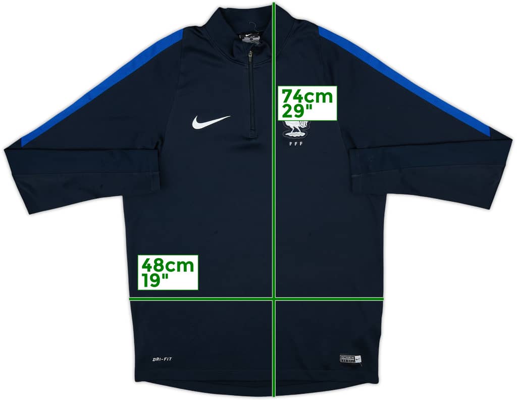 2016-17 France Nike 1/4 Zip Drill Top - 8/10 - (M)